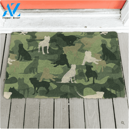 PB Camo Funny Indoor And Outdoor Doormat Warm House Gift Welcome Mat Birthday Gift For Dog Lovers