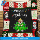 PB Dog Christmas Fleece Blanket Gift For PB Dog lovers Gfit For Friend Family Home Decor Bedding Couch Sofa Soft And Comfy Cozy