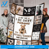 PB Terier Fleece Blanket - I See Every Morning Gift For PB Dog lovers Gfit For Friend Family Home Decor Bedding Couch Sofa Soft And Comfy Cozy