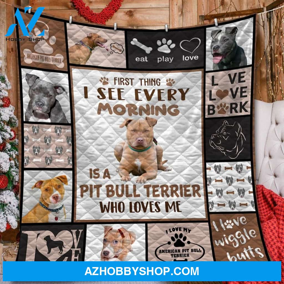PB Terier Fleece Blanket - I See Every Morning Gift For PB Dog lovers Gfit For Friend Family Home Decor Bedding Couch Sofa Soft And Comfy Cozy