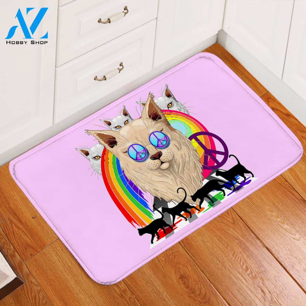 Peace Cat Door Mat