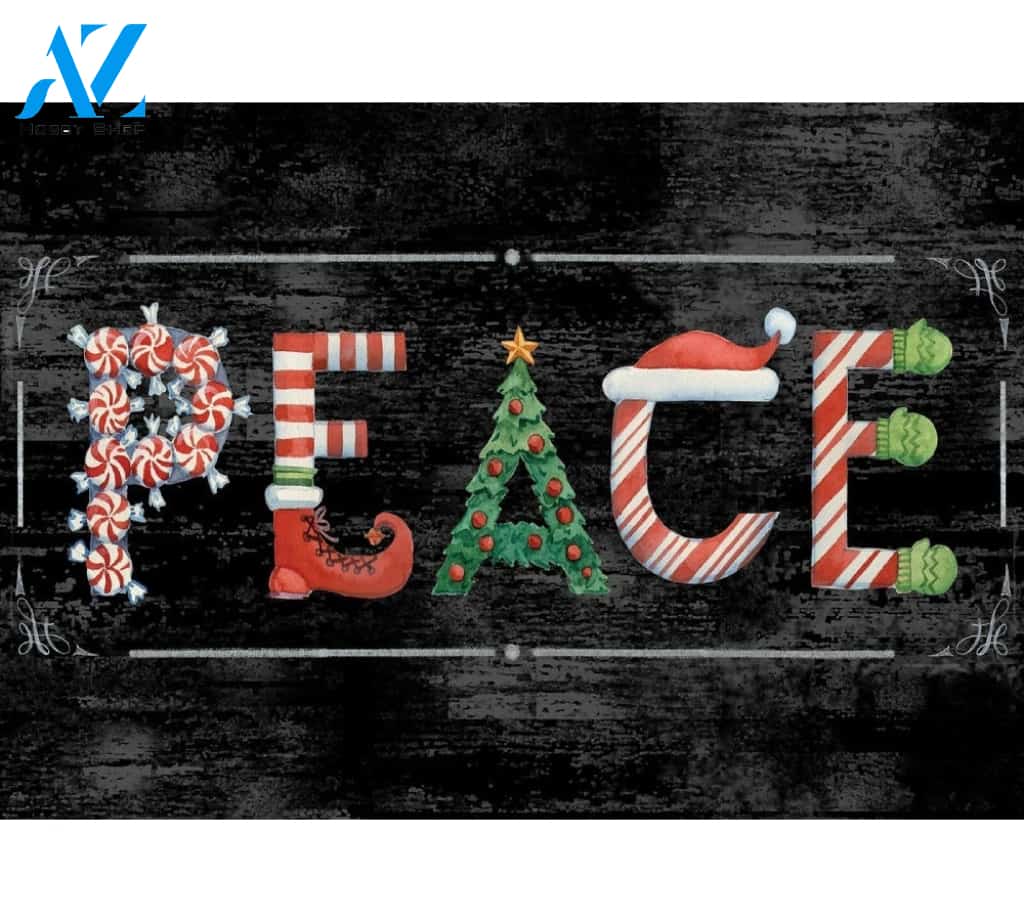 Peace Christmas Welcome Doormat Indoor And Outdoor Mat Entrance Rug Sweet Home Decor Housewarming Gift Gift Friend Family Christmas Holiday