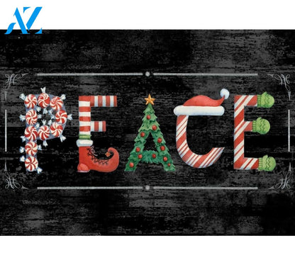 Peace Christmas Welcome Doormat Indoor And Outdoor Mat Entrance Rug Sweet Home Decor Housewarming Gift Gift Friend Family Christmas Holiday
