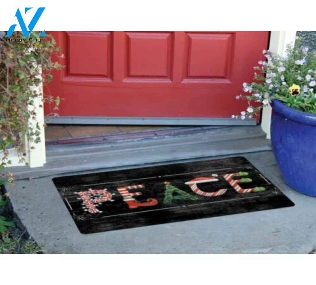 Peace Christmas Welcome Doormat Indoor And Outdoor Mat Entrance Rug Sweet Home Decor Housewarming Gift Gift Friend Family Christmas Holiday