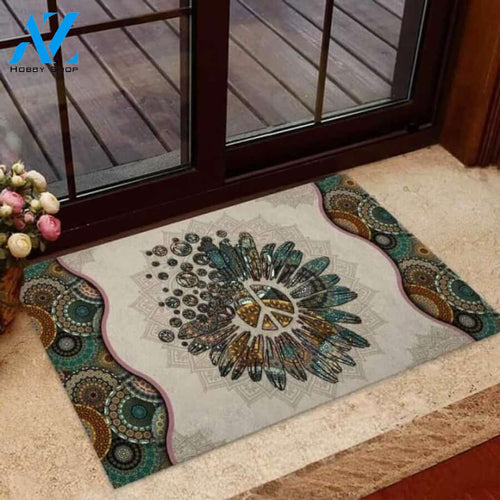 Peace Hippie Mandala Doormat | Welcome Mat | House Warming Gift