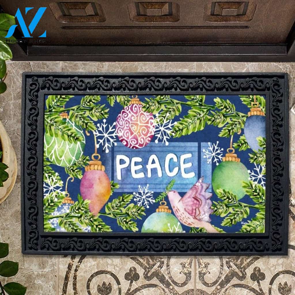 Peace Holiday Ornaments Doormat - 18" x 30"