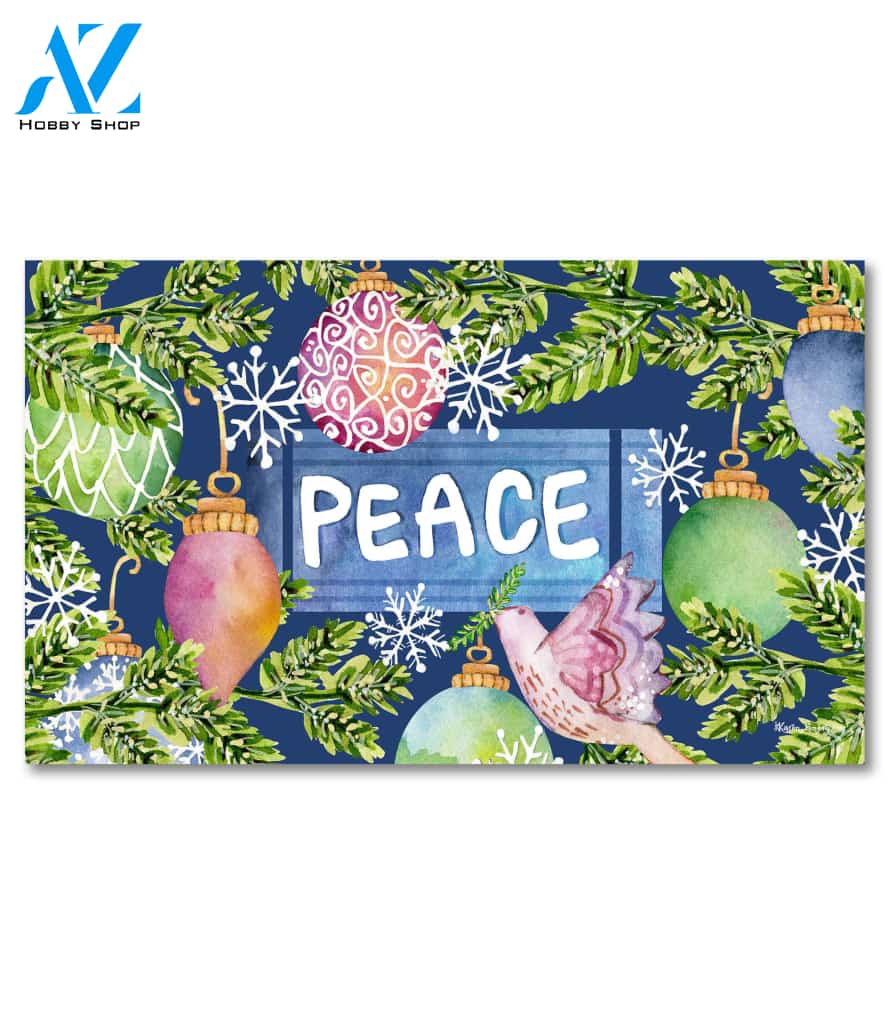 Peace Holiday Ornaments Doormat - 18" x 30"