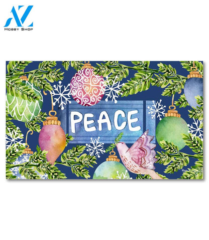 Peace Holiday Ornaments Doormat - 18" x 30"