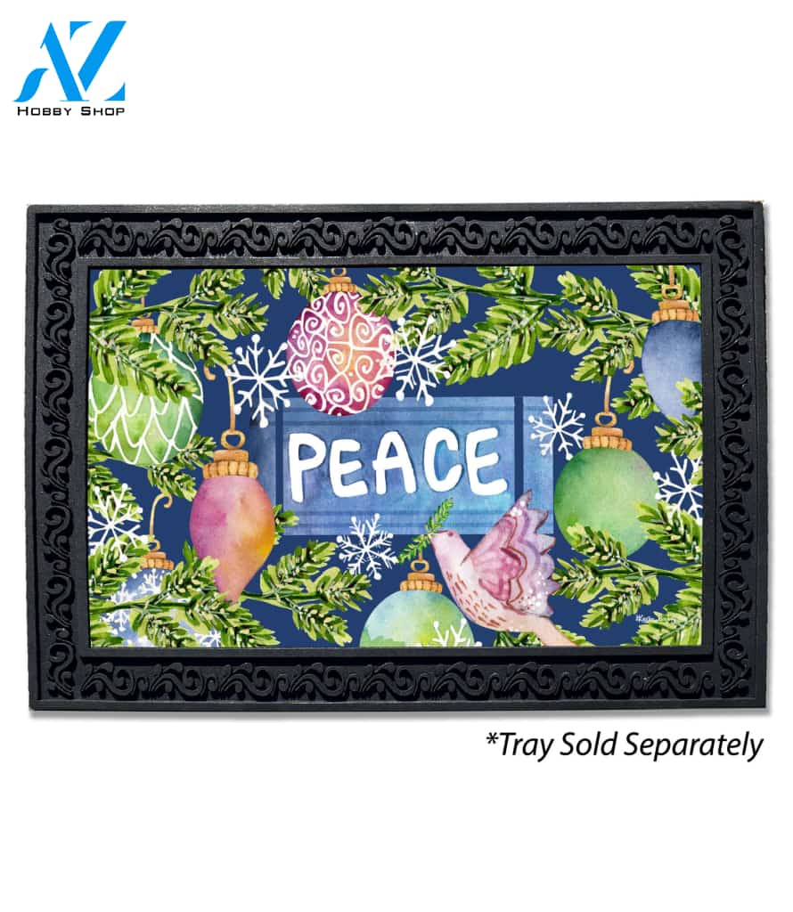 Peace Holiday Ornaments Doormat - 18" x 30"