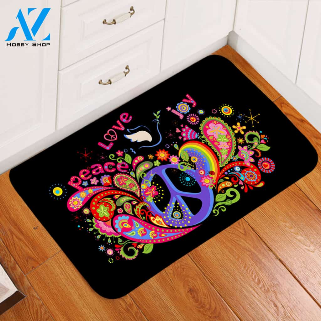 Peace & Love Door Mat