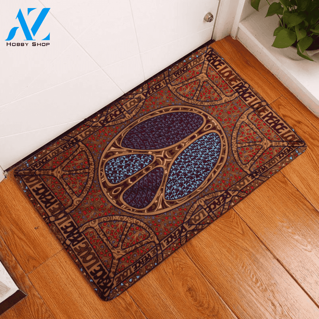 Peace Love Hippie Doormat All Over Print