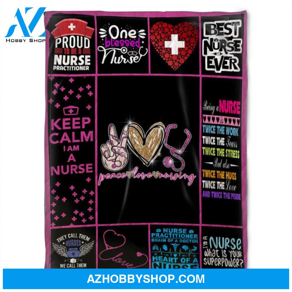 Peace Love Nursing Blanket, We Call Them Heroes. Gift For Friend Family Home Decor Bedding Couch Sofa Soft and Comfy Cozy