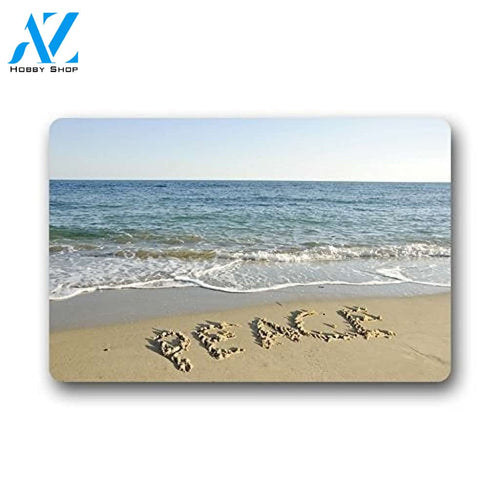Peace On The Beach Indoor And Outdoor Doormat Warm House Gift Welcome Mat Gift For Beach Lovers Gift For Family