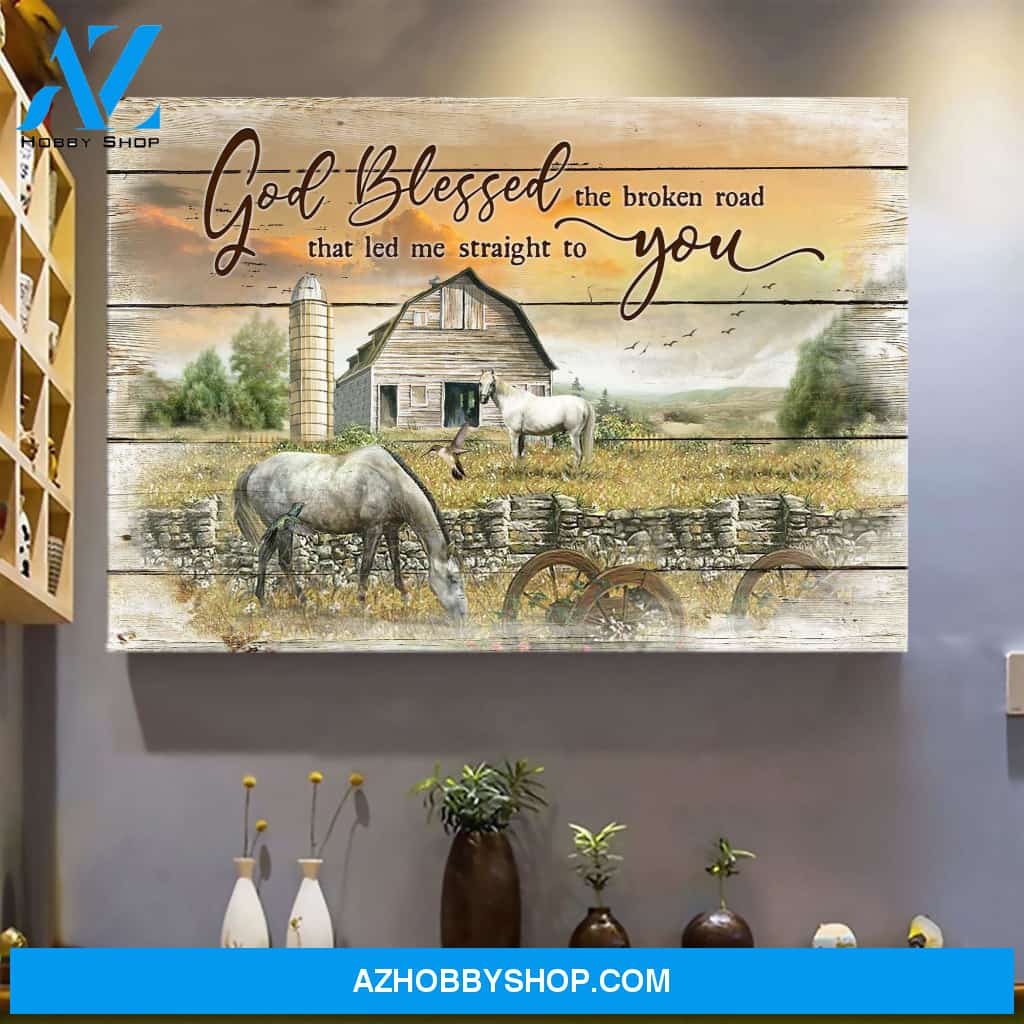 Peaceful farm - God blessed the broken road that led me to you - Couple Landscape Canvas Prints, Wall Art