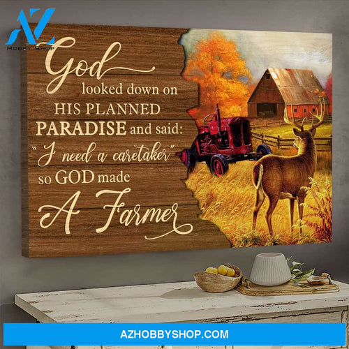 Peaceful land - God need a caretaker so he made a farmer - Jesus Landscape Canvas Prints - Wall Art