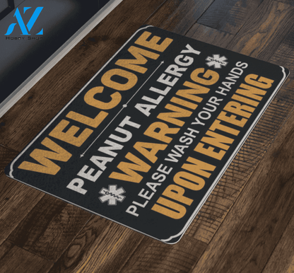 Peanut Warning Doormat | Welcome Mat | House Warming Gift
