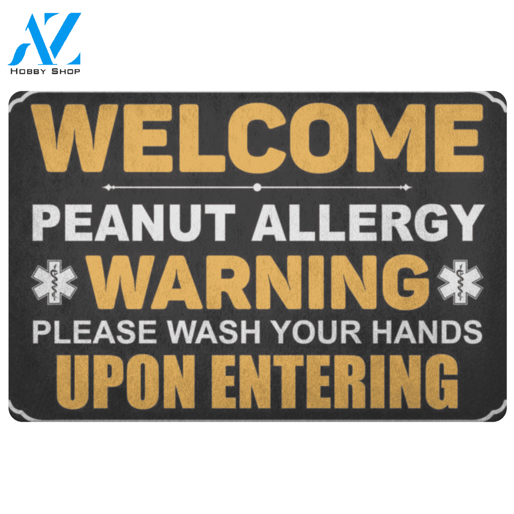 Peanut Warning Doormat | Welcome Mat | House Warming Gift