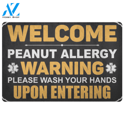 Peanut Warning Doormat | Welcome Mat | House Warming Gift