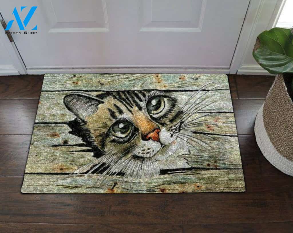 Peeking Cat Doormat | Welcome Mat | House Warming Gift