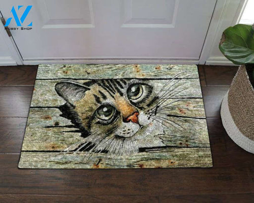 Peeking Cat Doormat | Welcome Mat | House Warming Gift