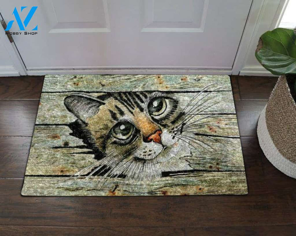 Peeking Cat Doormat | Welcome Mat | House Warming Gift