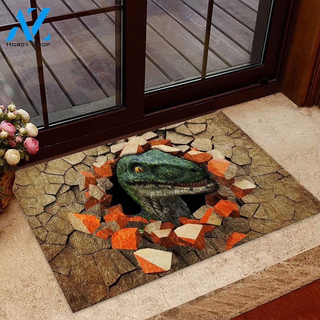 Peeking Dinosaur Doormat | Welcome Mat | House Warming Gift