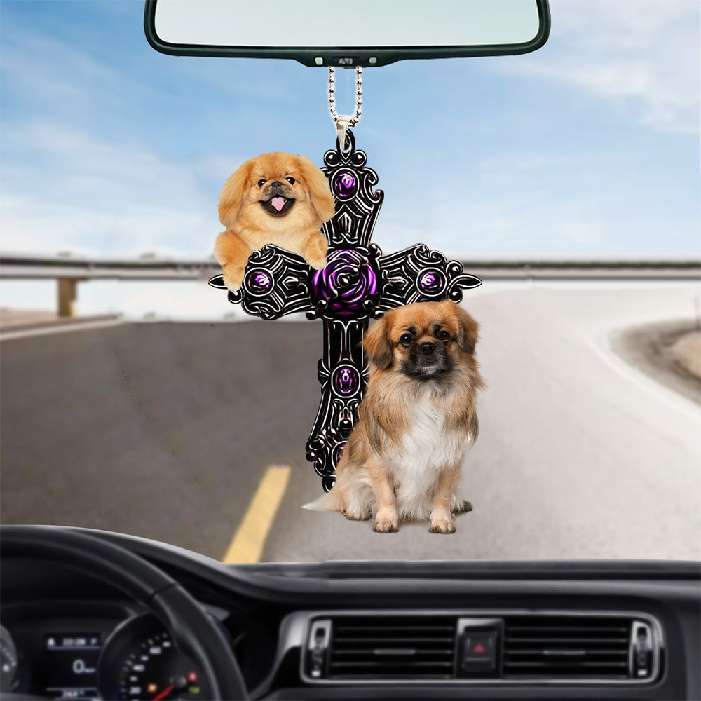 Pekingese Pray For God Car Hanging Ornament Dog Pray For God Ornament Godmerch