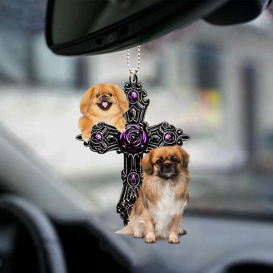 Pekingese Pray For God Car Hanging Ornament Dog Pray For God Ornament Godmerch