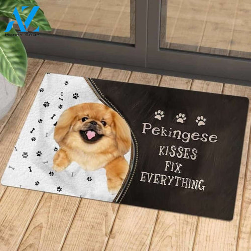 Pekingese Kisses Fix Everything Doormat