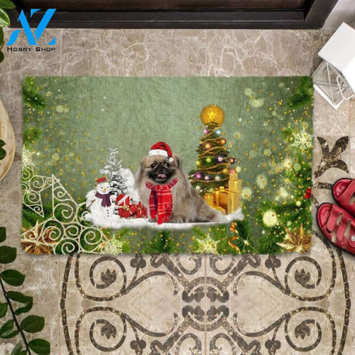 Pekingese Merry Christmas Doormat