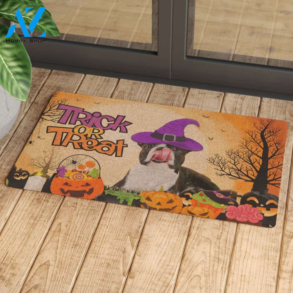 Pembroke Welsh Boston Terrier Halloween Doormat