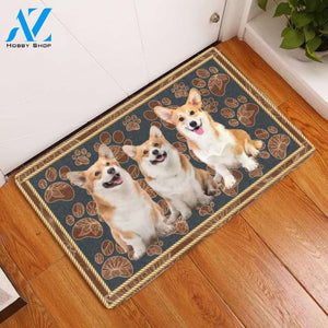 Pembroke Welsh Corgi Paw Doormat, Dog Welcome Mat, Funny Welcome Mats for Dogs Lovers