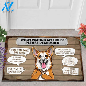 Pembroke Welsh Corgi Please Remember This Is My Home Funny Doormat Gift For Dog Lovers Home Decor Warm House Gift Welcome Mat Halloween Decor