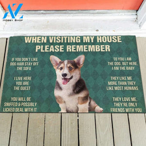 Pembroke Welsh Corgi Puppy's Rules Doormat