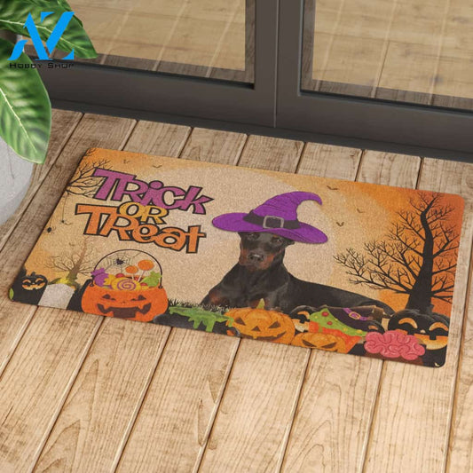 Pembroke Welsh Doberman Pinscher Halloween Doormat