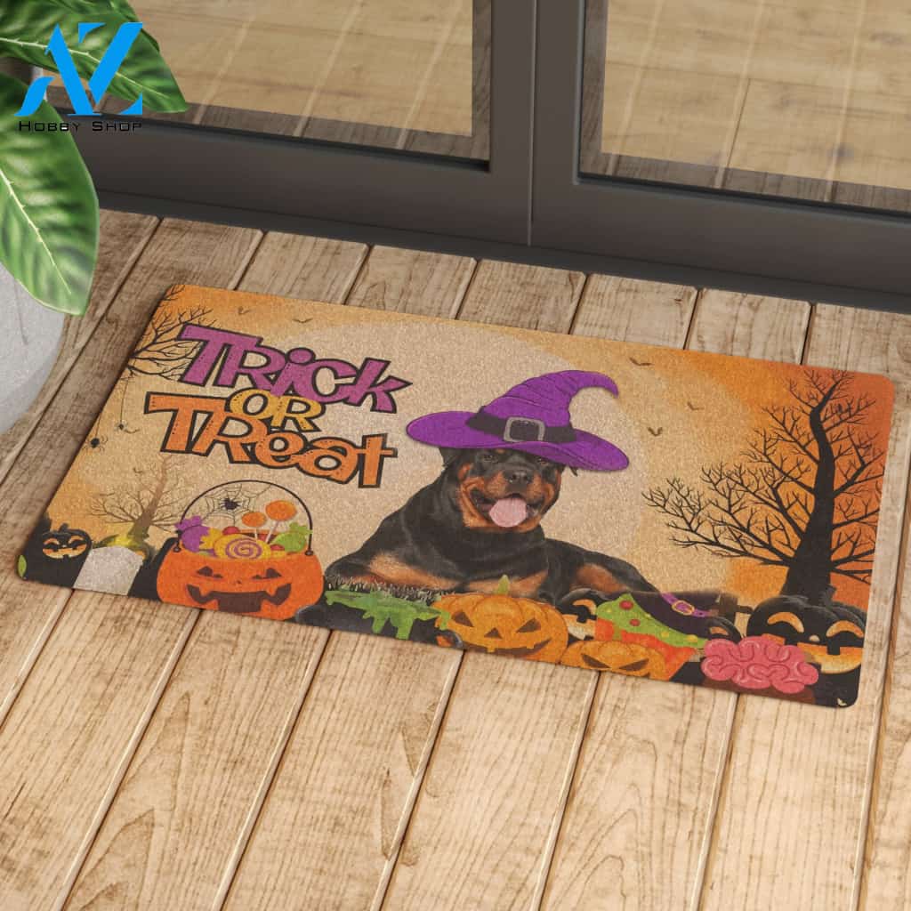 Pembroke Welsh Rottweiler Halloween Doormat