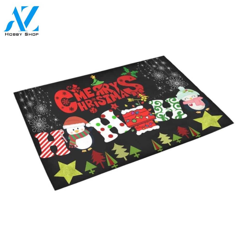 Penguin Hohoho Merry Christmas Doormat Indoor And Outdoor Mat Entrance Rug Sweet Home Decor Housewarming Gift Gift For Friend Family Stem Feminist