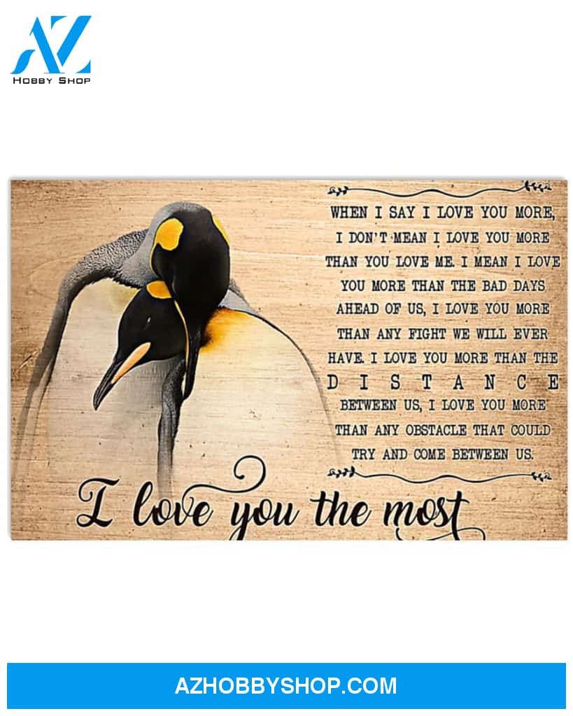 Penguins I Love You The Most Wall Hanging, Wall Decor Visual Art