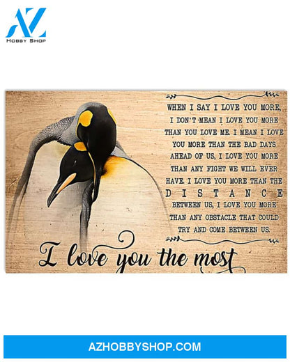 Penguins I Love You The Most Wall Hanging, Wall Decor Visual Art