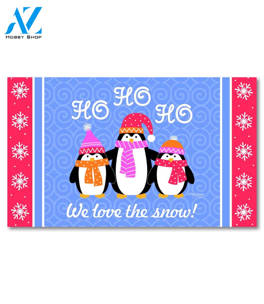 Penguins Snow - Doormat - 18" x 30"