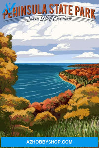 Peninsula State Park Wisconsin - Svens Bluff Overlook - Sunset Bike Trail