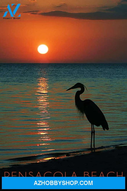 Pensacola Beach Florida - Heron And Sunset