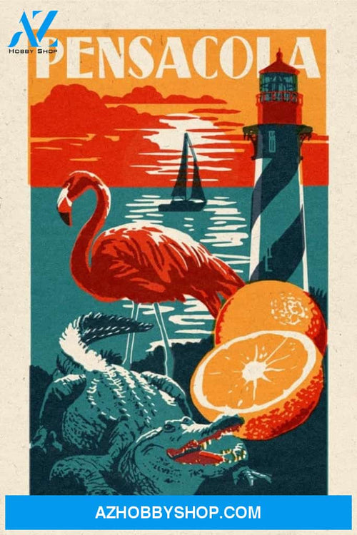 Pensacola Florida Woodblock