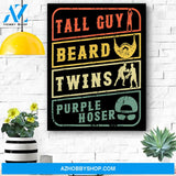 Perfect Gift For Kids Dude Tall Guy Beard Twins Purple Hose Canvas Print Wall Art - Matte Canvas