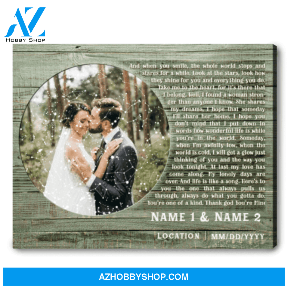 Perfect Wedding Anniversary Gift Custom Star Map Gift Song Lyrics Wall Art Custom