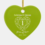 Peridot 1St Wedding Anniversary Green Photo Ceramic Ornament