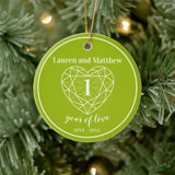 Peridot 1St Wedding Anniversary Photo On Reverse Ceramic Ornament
