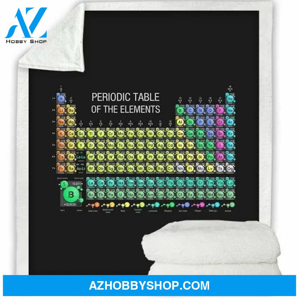 Periodic Table Science School Sherpa Plush Throw Fleece Blanket Home Decor Bedding Couch Sofa Soft And Comfy Cozy Gift For Students Teacher