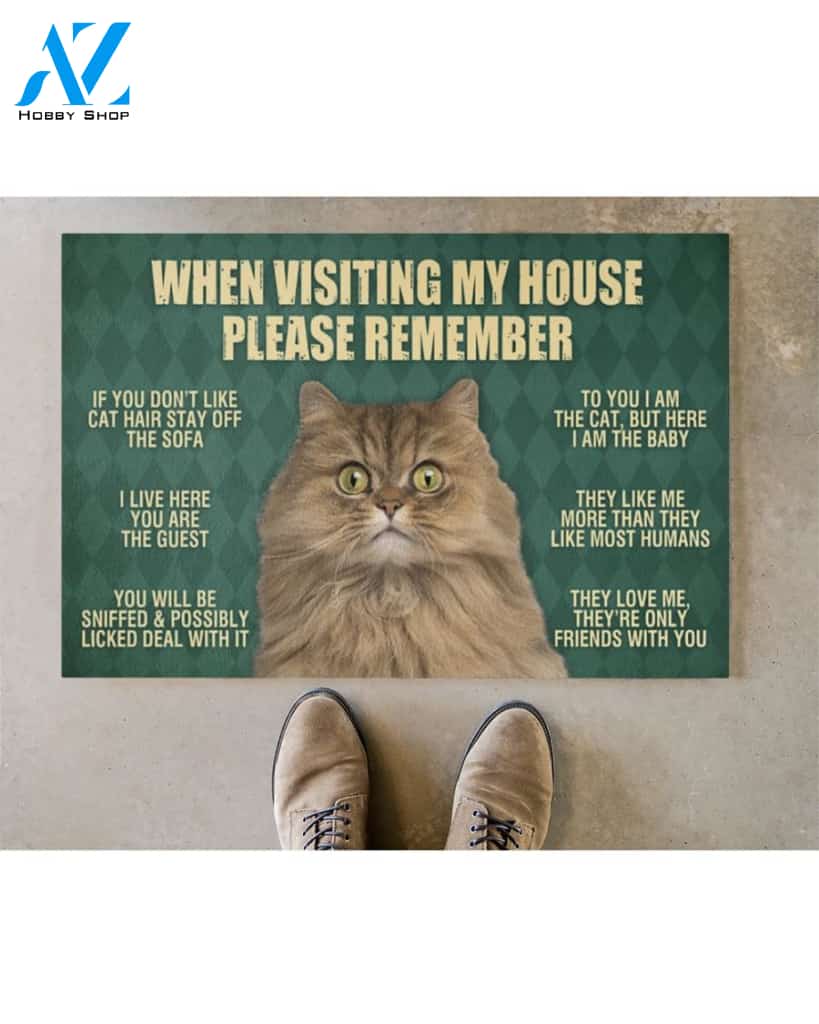 Persian Cat Doormat,When Visiting My House Doormat