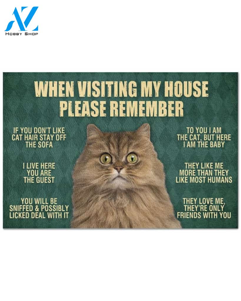 Persian Cat Doormat,When Visiting My House Doormat